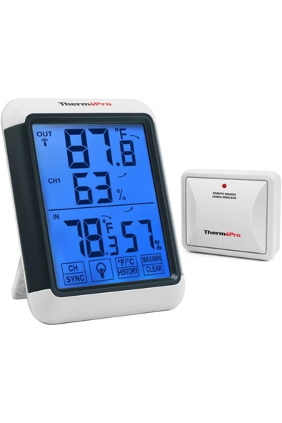 Cosmostech Thermo TP-65A Wifi İç-Dış Mekan Işıklı Dijital Isı ve Nem Ölçer