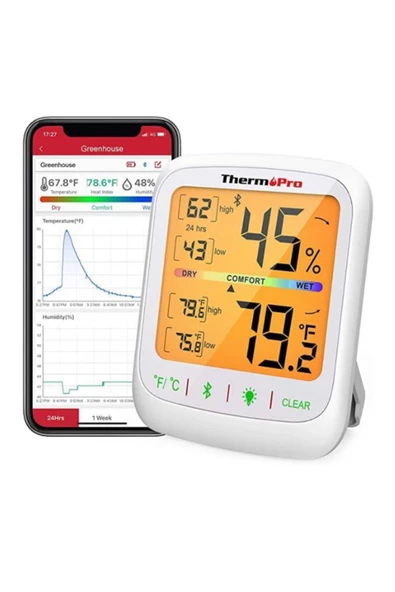 Cosmostech Thermo TP-359 Akıllı İç Mekan Isı ve Nem Ölçer Termometre