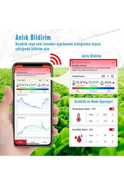 Cosmostech Thermo TP-359 Akıllı İç Mekan Isı ve Nem Ölçer Termometre - Resim 4