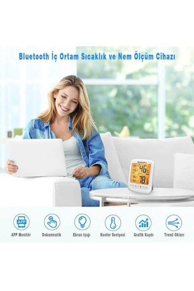 Cosmostech Thermo TP-359 Akıllı İç Mekan Isı ve Nem Ölçer Termometre - Resim 8