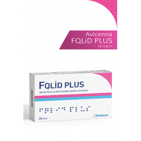 Avicenna - FQLİD Plus - Metilfolat, Metilkobalamin ve Çinko İçeren Takviye Edici Gıda - 28 Tablet