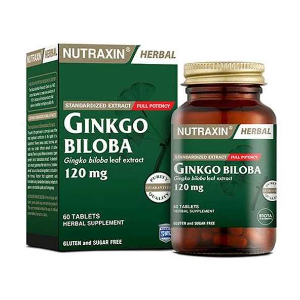 Nutraxin Ginkgo Biloba 120 mg 60 Tablet ürün görseli 1