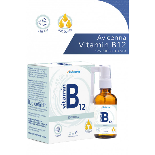 Avicenna - B12 Vitamini 1000 mcg - 500 Damla Sprey