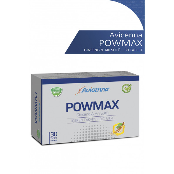 Avicenna - Powmax - Ginseng & Arı Sütü İçeren Takviye Edici Gıda - 30 Tablet