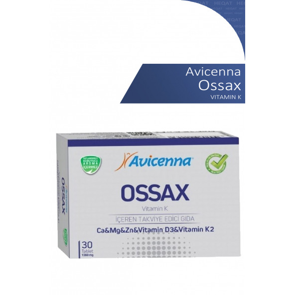 Avicenna - Ossax Vıtamin K İçeren Takviye Edici Gıda - 30 Tablet