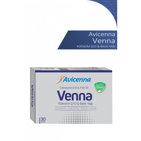 Avicenna - Venna Koenzim Q10 & Balık Yağı İçeren Takviye Edici Gıda 30 Softjel