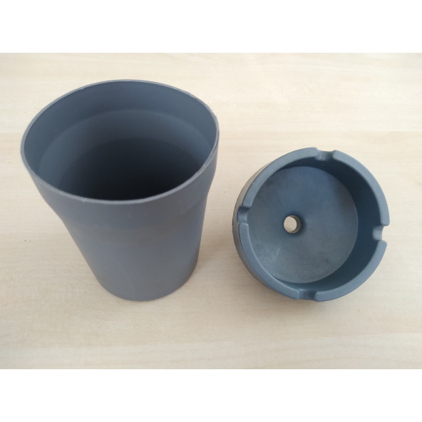 KOKUSUZ KÜLLÜK GRİ 7,5cm (ARAÇ EV OFİS) PRATİK KÜLLÜK, KÜL TABLASI - Resim 3