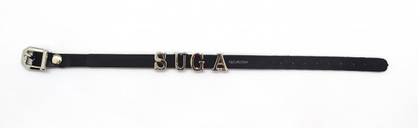 Siyah Suga Bts Army Suni Deri 21 cm Ayarlanabilir Bileklik - 2