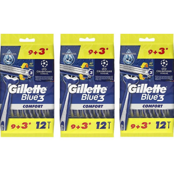 Gillette Blue 3 Tıraş Bıçağı 9+3 X3 Adet