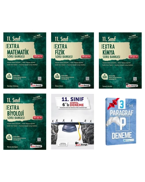 11.Sınıf Extra Matematik Fizik Kimya ve Biyoloji Soru Bankası+Sarmal Deneme