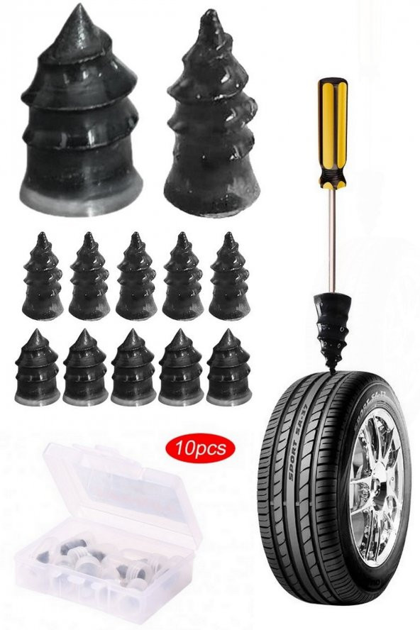 Lastik Tamir Kiti 10 Adet Kauçuk Çivi Parçaları Oto Kamyon Otobüsleri Motosiklet Tamir Seti Dublex