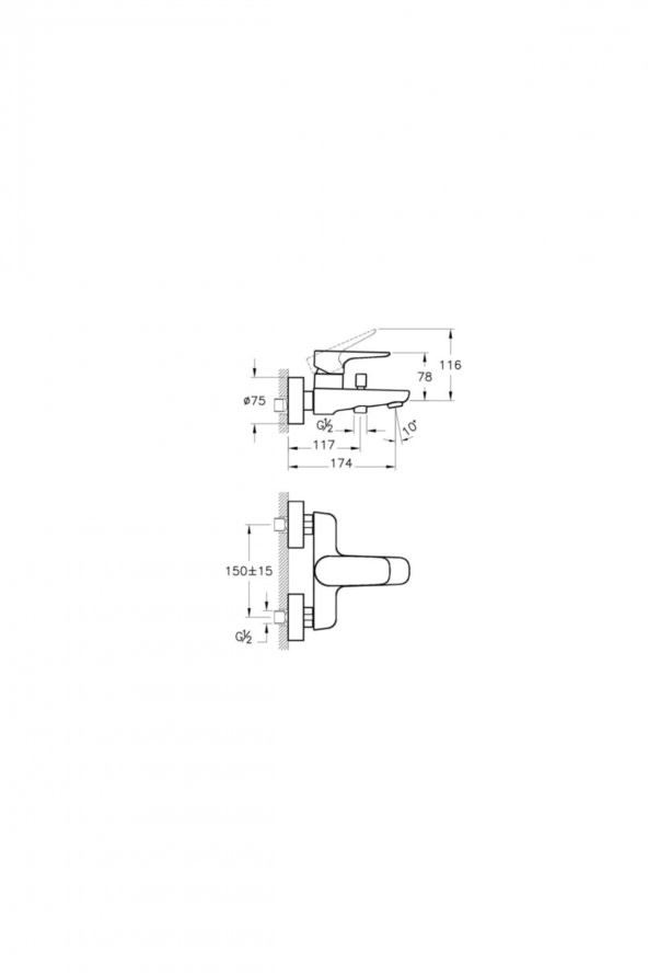 VitrA A42324 X-line Banyo Bataryası Krom - 3