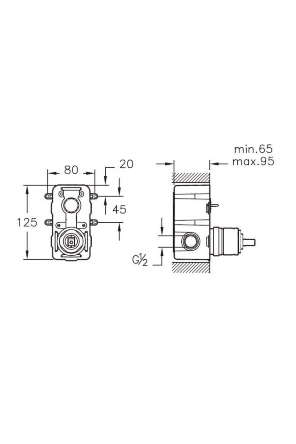 VitrA A41949 Ankastre Banyo Bataryası, Sıva Altı Grubu - 2