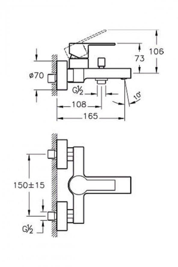 Artema A41937 Flo S Krom Banyo Bataryası - 2