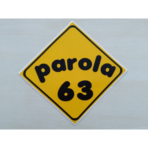 PLAKA 63 STİCKER SARI 11x11cm ŞANLIURFA PLAKA STİCKER, PAROLA 63 PLAKA ETİKETİ, 63 PLAKA ÇIKARTMASI