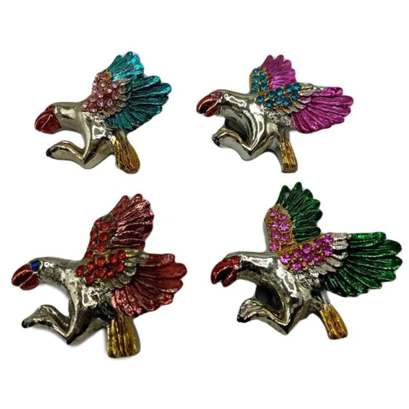 Amerikan Kartalı Magnet Dört Renk Kristal Taşlı Dörtlü Set - Resim 2