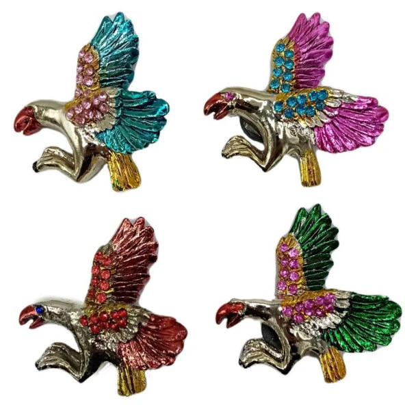 Amerikan Kartalı Magnet Dört Renk Kristal Taşlı Dörtlü Set - Resim 3