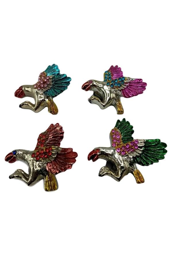 Amerikan Kartalı Magnet Dört Renk Kristal Taşlı Dörtlü Set - Resim 5
