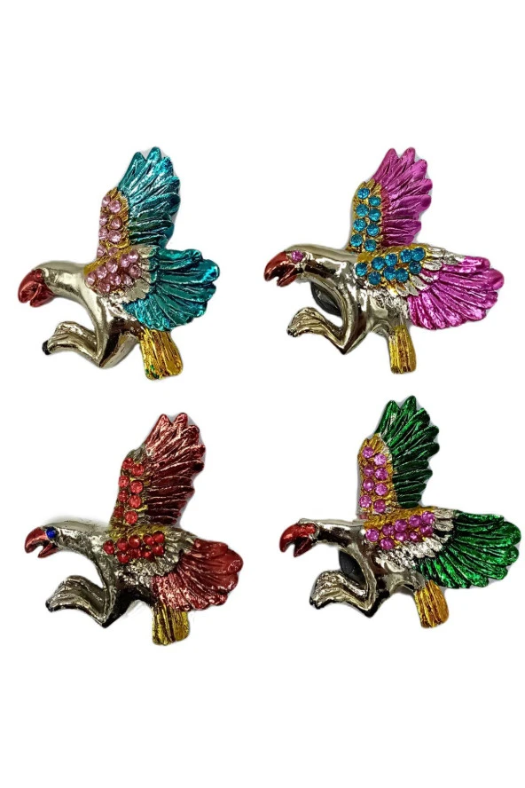 Amerikan Kartalı Magnet Dört Renk Kristal Taşlı Dörtlü Set - Resim 6