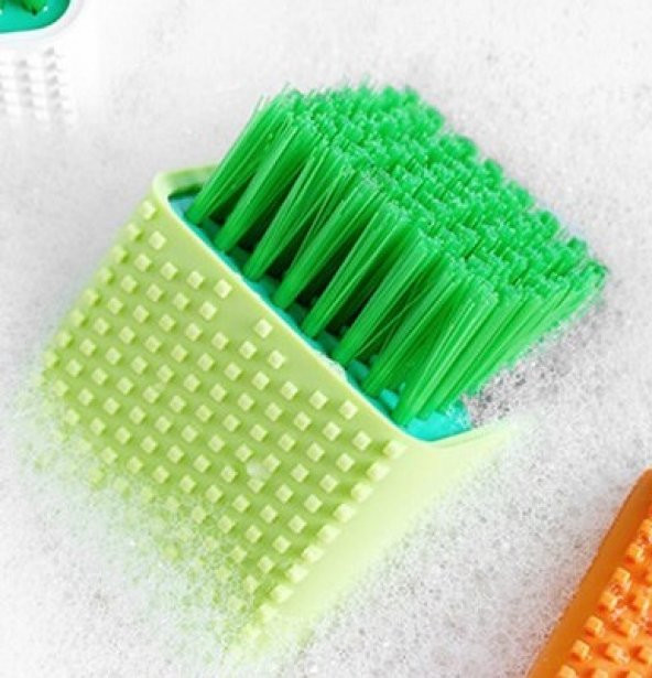 2 in 1 Silikonlu Ovma Fırçası - Ayakkabı Gömlek İç Çamaşırı Fırçası - 2