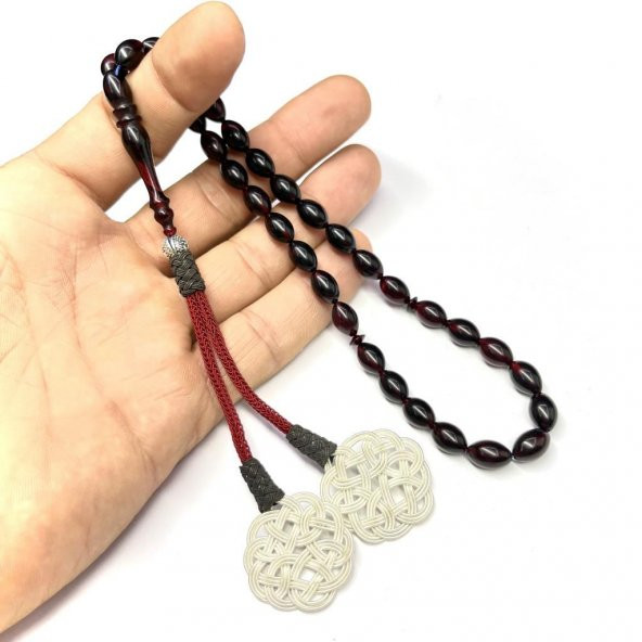 Beyzi Model Kazaz Püsküllü 7-11mm Ateş-Sıkma Kehribar Tesbih - Resim 4