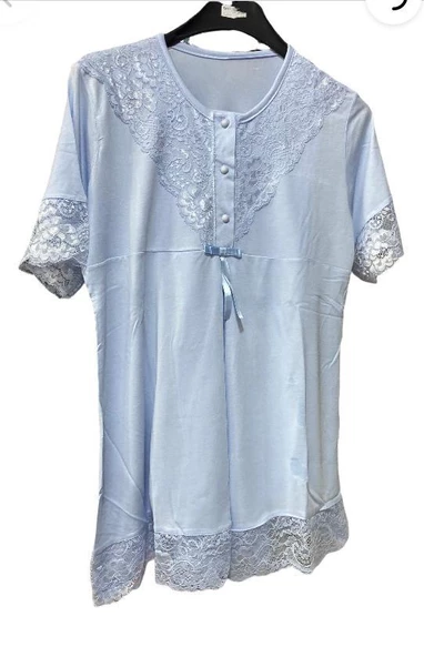 Nehirsel  3022 Mavi Hamile Lohusa 3 Lü Pijama Sabahlık Tk - 7