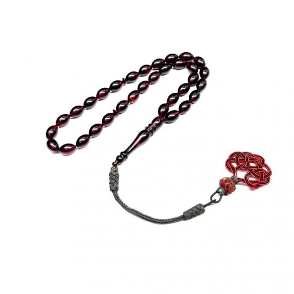 Beyzi Model Kazaz Püsküllü 7-11mm Ateş-Sıkma Kehribar Tesbih - Resim 3