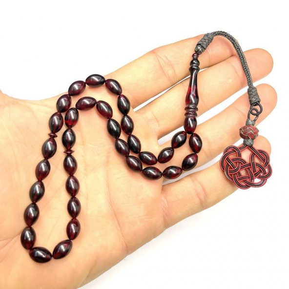 Beyzi Model Kazaz Püsküllü 7-11mm Ateş-Sıkma Kehribar Tesbih - Resim 6