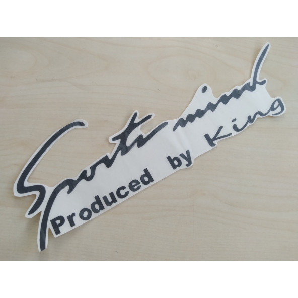 Sports mind produced by king STİCKER 25x7cm Sports YAZISI, Sports mind ETİKETİ, ÇIKARTMASI