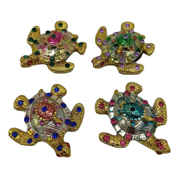 Kaplumbağa Magnet Dört Renk Kristal Taşlı Dörtlü Set ürün görseli