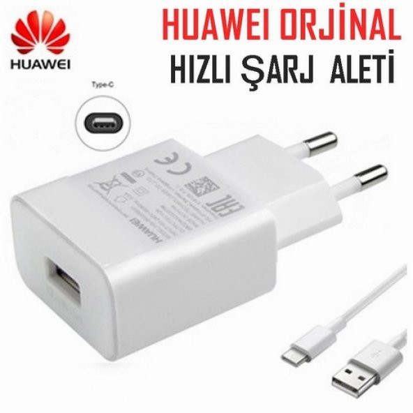 Day Huawei Mate 20 Orijinal 18W 5V 2A Hızlı Şarj Aleti + Type-C Kablo İTHALATÇI GARANTİLİ
