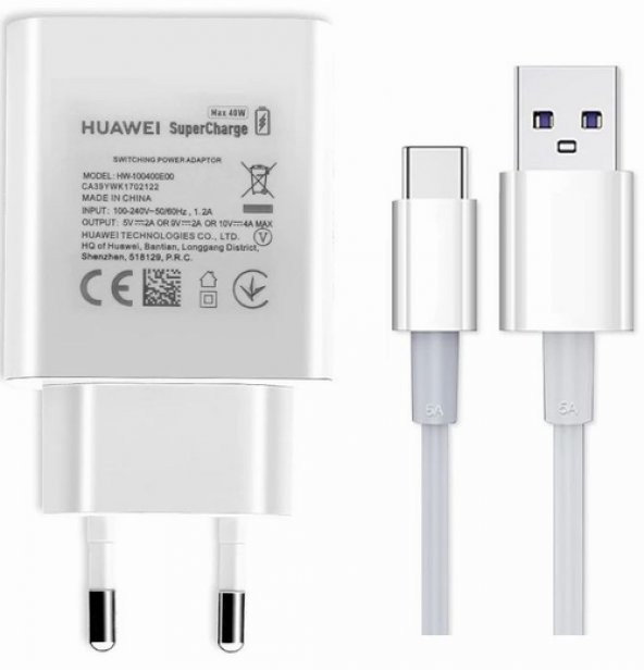 Day Orjinal Huawei Y5 Prime 2018 Super Charge 4A 40W Hızlı Şarj Cihazı ve Micro USB Data Kablosu