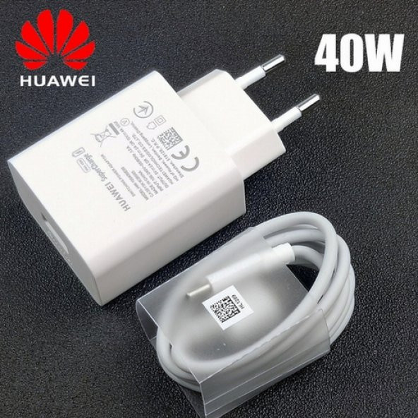 Day Huawei P40 Lite Orijinal Super Charge 40W 4A Hızlı Şarj Aleti + Type-C Kablo İTHALATÇI GARANTİLİ