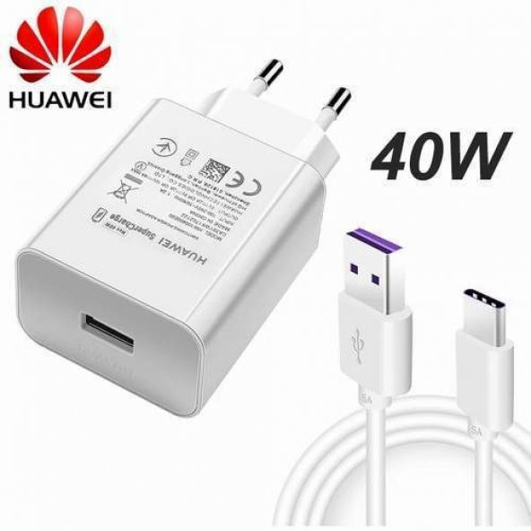 Day Huawei P20 Lite Orijinal Super Charge 40W 4A Hızlı Şarj Aleti + Type-C Kablo İTHALATÇI GARANTİLİ