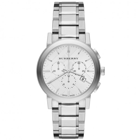 Burberry The City BU9750 Gümüş Ton Paslanmaz Çelik Unisex Saat 38 mm