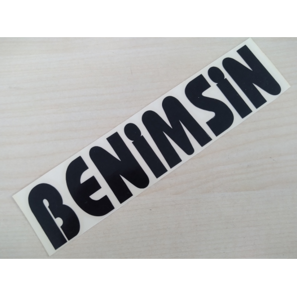 BENİMSİN STİCKER SİYAH 15x3,5cm, BENİMSİN YAZISI, BENİMSİN ETİKETİ, BENİMSİN ÇIKARTMASI