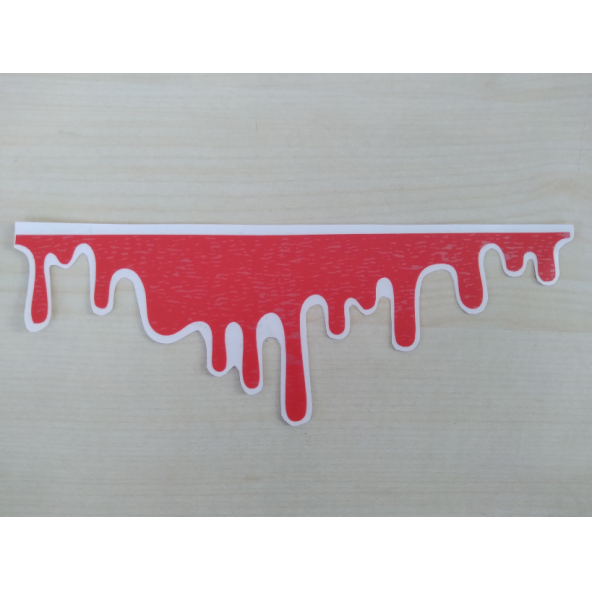 AKAN BOYA STİCKER Kırmızı 19,5x6,5cm - ÇAMUR STİCKER, AKAN BOYA ETİKETİ, AKAN BOYA ÇIKARTMASI