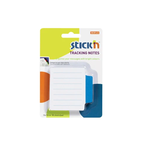 Stickn Tracking Notes Yapışkanlı Çizgili Not Kağıtları Mavi 21485