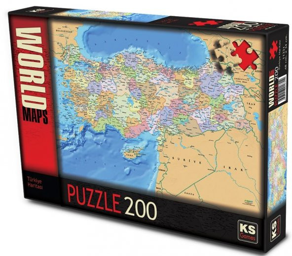 KS Puzzle 200 Parça Türkiye Siyasi Haritası