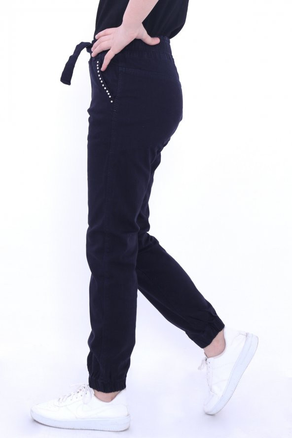 Kız Çocuk Lacivert 3-8 Yaş Boncuk DetaylıPantolon 1083-1 - 3