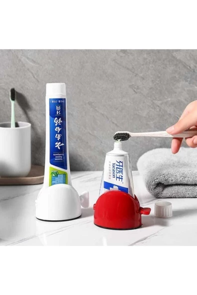 Diş Macunu Sıkacağı Krem Ve Merhem Sıkacağı Çevirmeli 1 Adet Kırmızı - 2