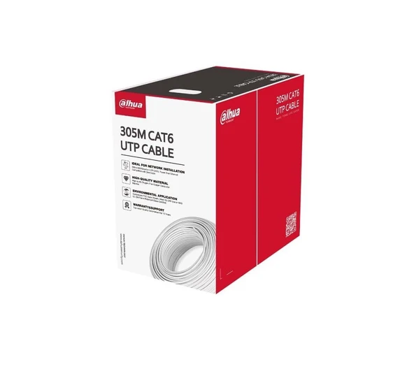 Dahua PFM920I-6UN-C 305m UTP CAT6 CPR E Oksijensiz bakır ( 99,97 saflık) Cat6 Kablo