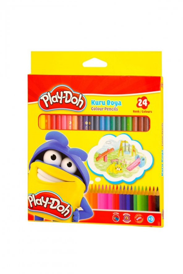 24 Renk Boya Kalemi Kuru Boya Tam Boy Kuruboya Karton Kutu - Resim 2