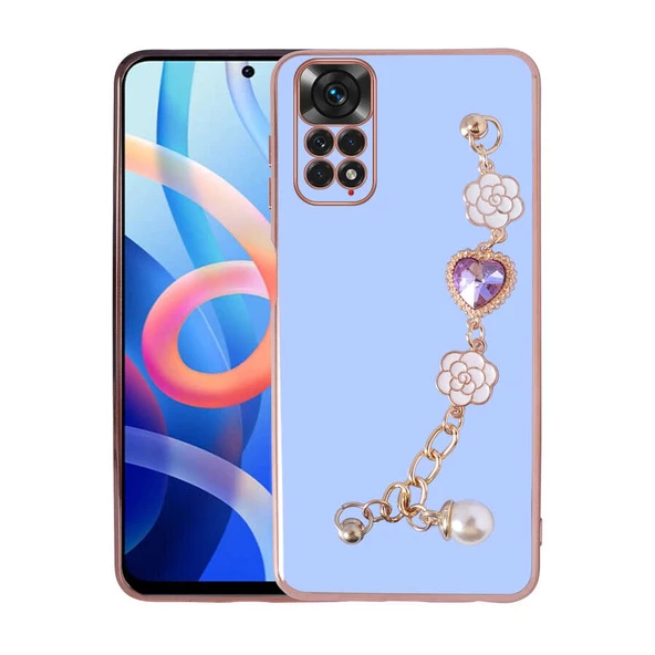 Vendas Xiaomi Redmi Note 11 Pro 5G Takı Serisi El Tutamaçlı Kamera Korumalı Fashion Taşlı Silikon Kılıf - 3