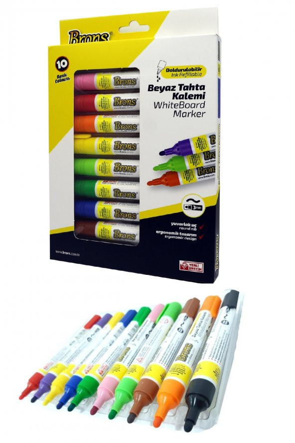 Beyaz Tahta Kalemi 10 Lu Set Doldurulabilir 1 Paket