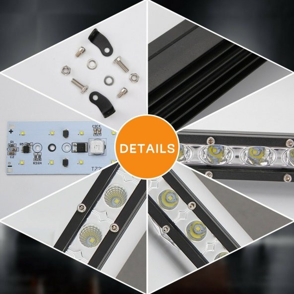 NKT GROUP 108W 36 Led Tek Sıra OffRoad Yayıcı Gündüz Farı Lambası Projektör 96 CM - 3