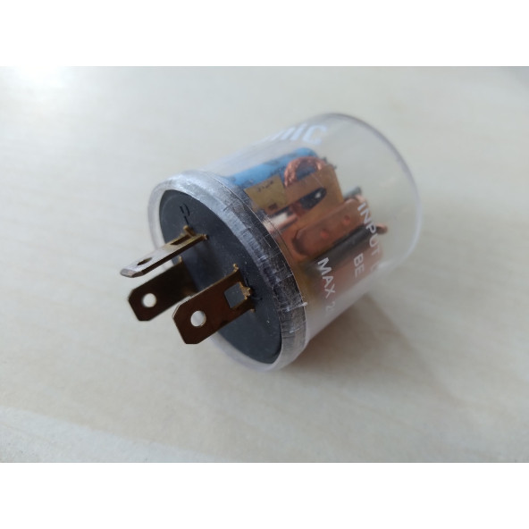 ELEKTROMEKANİK SİNYAL FLAŞÖRÜ ŞEFFAF 12V (3 TERMİNALLİ) ÜNİVERSAL SİNYAL ROLESİ,
