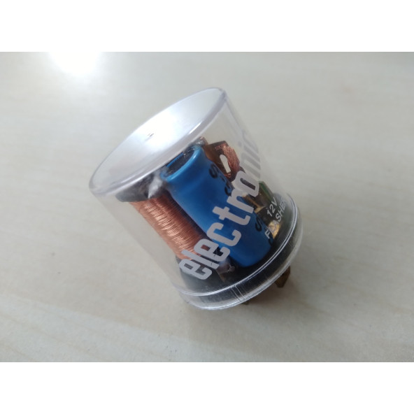 ELEKTROMEKANİK SİNYAL FLAŞÖRÜ ŞEFFAF 12V (3 TERMİNALLİ) ÜNİVERSAL SİNYAL ROLESİ, - 2