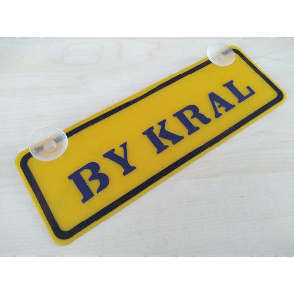 SARI DEKOR PLAKA - BY KRAL (22x7,5cm) vantuzlu Pleksi (Dekor Levha) SARI PLAKA