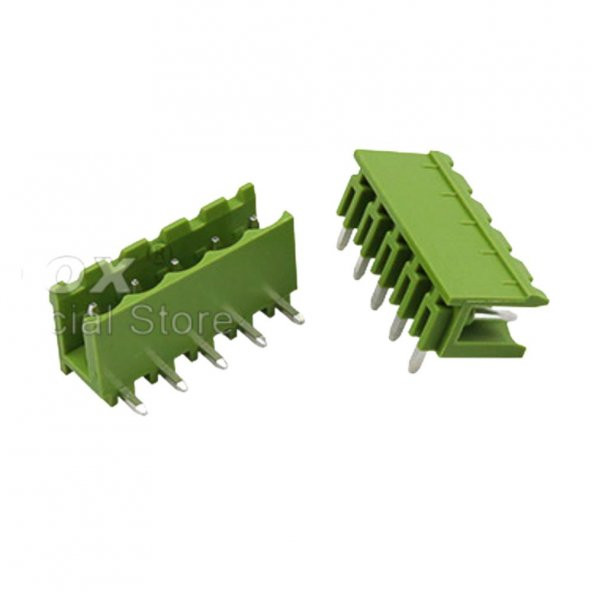 5 Pin Geçmeli Klemens 90 Erkek 5.08mm Yeşil
